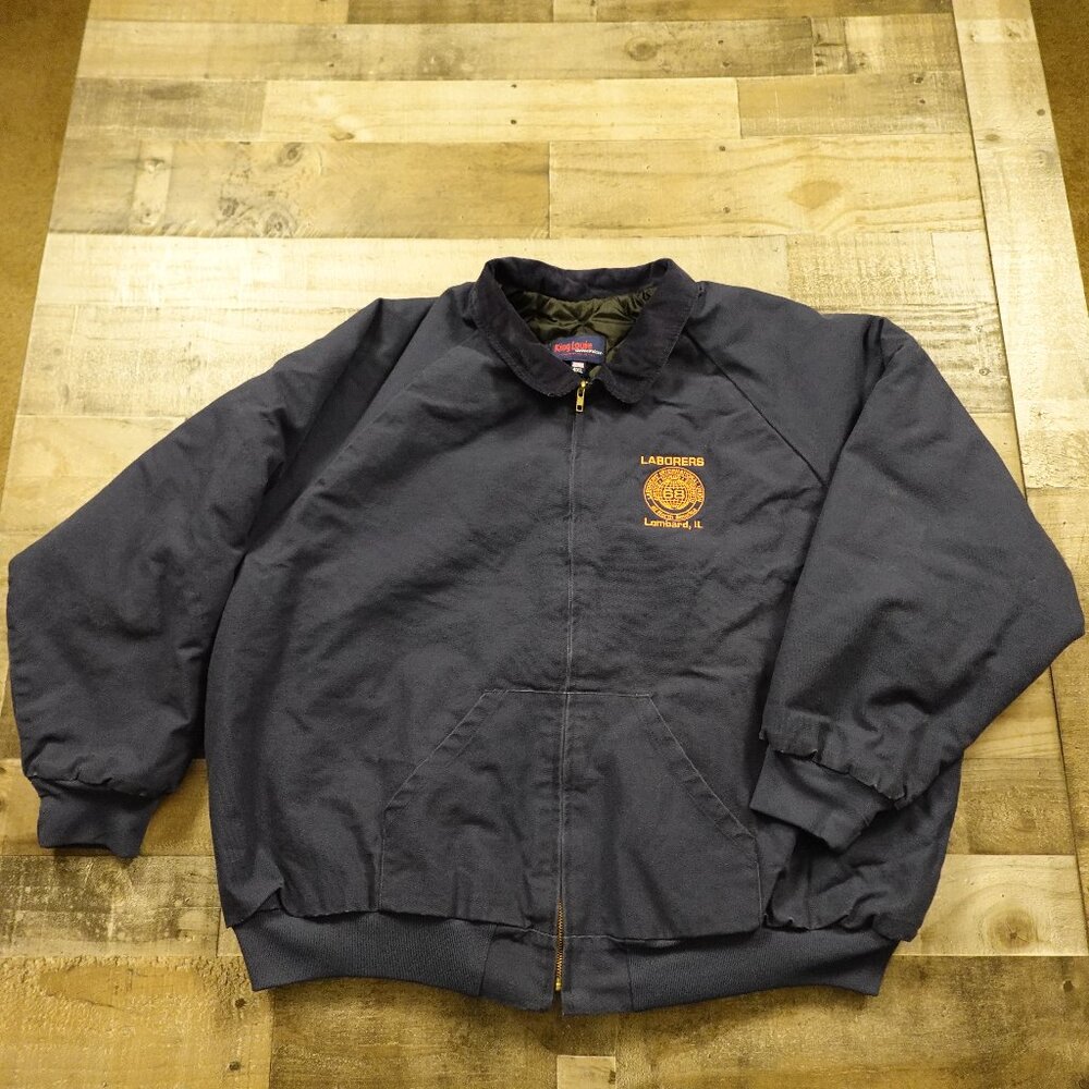 King Louie Canvas‎ Union Detroit jacket men's 4XL navy corduroy collar Vintage